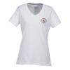 View Image 1 of 2 of Principle Performance Blend Ladies' V-Neck T-Shirt - White - Embroidered