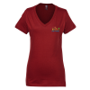 View Image 1 of 3 of Perfect Weight V-Neck Tee - Ladies' - Colors - Embroidered