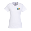 View Image 1 of 2 of Gildan 5.3 oz. Cotton T-Shirt - Ladies' - Embroidered - White - 24 hr