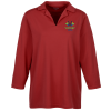 View Image 1 of 3 of Flat Knit 3/4 Sleeve Performance Polo - Ladies'