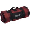 View Image 1 of 3 of Galloway Travel Blanket - Red/Black Plaid