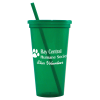 View Image 1 of 2 of Stadium Cup with Lid & Straw - 24 oz. - Jewel - 24 hr