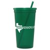 View Image 1 of 3 of Stadium Cup with Lid & Straw - 32 oz. - Jewel - 24 hr