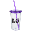 View Image 1 of 3 of Customized Acrylic Tumbler with Straw - 16 oz. - Clear