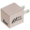 View Image 1 of 4 of Square USB Wall Charger - Metallic - 24 hr