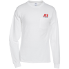 View Image 1 of 1 of Hanes Authentic LS Pocket T-Shirt - Embroidered - White