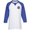 View Image 1 of 3 of New Era Sueded Cotton 3/4 Sleeve Baseball Tee - Men's - Embroidered