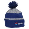 View Image 1 of 1 of Pom Pom Melange Beanie with Ribbed Cuff