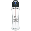 View Image 1 of 3 of Clear Impact Curve Bottle with Two-Tone Flip Straw Lid - 17 oz.