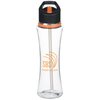 View Image 1 of 3 of Clear Impact Curve Bottle with Two-Tone Flip Straw Lid - 17 oz. - Ring