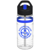 View Image 1 of 3 of Clear Impact Banded Line Up Bottle with Two-Tone Flip Straw - 20 oz.