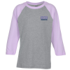View Image 1 of 3 of Next Level CVC 4.3 oz. Raglan T-Shirt - Youth - Embroidered