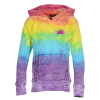 View Image 1 of 3 of MV Sport Courtney Burnout Sweatshirt - Rainbow Stripe - Youth - Embroidered