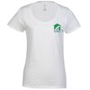 View Image 1 of 3 of Gildan Softstyle Scoop Neck T-Shirt - Ladies' - White - Embroidered
