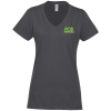 View Image 1 of 2 of Fruit of the Loom Sofspun V-Neck T-Shirt - Ladies' - Colors - Embroidered
