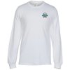 View Image 1 of 2 of Fruit of the Loom Sofspun LS T-Shirt - Men's - White - Embroidered