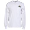 View Image 1 of 2 of Gildan 6 oz. Ultra Cotton LS Pocket T-Shirt - White - Embroidered