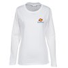 View Image 1 of 2 of Gildan 5.3 oz. Cotton LS T-Shirt - Ladies' - Embroidered - White