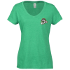 View Image 1 of 3 of Optimal Tri-Blend V-Neck T-Shirt - Ladies' -  Embroidered