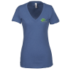 View Image 1 of 2 of Bella+Canvas Tri-Blend Deep V-Neck T-Shirt - Ladies' - Embroidered