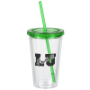 View Image 1 of 3 of Customized Acrylic Tumbler with Straw - 16 oz. - Clear - 24 hr
