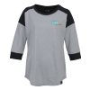 View Image 1 of 3 of New Era Heritage Blend 3/4 Sleeve Baseball Tee - Ladies' - Embroidered