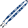 View Image 1 of 4 of Dye-Sub Lanyard - 1 inch - 32 inches - 2 Bulldog Clips - 24 hr