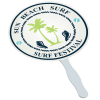 View Image 1 of 3 of Full Color Hand Fan with Plastic Handle - Round