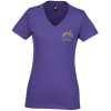 View Image 1 of 3 of District Perfect Blend V-Neck T-Shirt - Ladies' - Embroidered