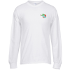 View Image 1 of 1 of Port 50/50 Blend Long Sleeve T-Shirt - White - Embroidered