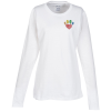 View Image 1 of 2 of Port Classic 5.4 oz. Long Sleeve T-Shirt - Ladies' - White - Embroidered