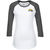 View Image 1 of 3 of Ultimate Raglan 3/4 Sleeve Tee - Ladies' - Embroidered