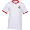 View Image 1 of 2 of Classic Ringer T-Shirt - White - Embroidered