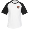 View Image 1 of 2 of Colorblock Raglan Jersey Tee - Embroidered