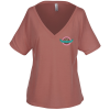 View Image 1 of 2 of Bella+Canvas Flowy V-Neck Drop Sleeve Shirt - Embroidered