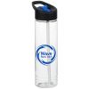View Image 1 of 3 of Clear Impact Halcyon Water Bottle with Two-Tone Flip Straw - 24 oz.