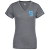 View Image 1 of 3 of Badger Sport Tri-Blend Performance V-Neck T-Shirt - Ladies' - Screen