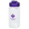 View Image 1 of 3 of PolySure Squared-Up Water Bottle with Flip Lid - 16 oz. - Clear - 24 hr
