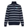 View Image 1 of 3 of Crosswind Striped 1/4-Zip Sweatshirt - Embroidered