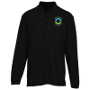 View Image 1 of 3 of Whisper Easy-Care Pique Long Sleeve Polo - Men's