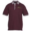 View Image 1 of 3 of Classic Pique Polo with Contrast Multi-Stripe Trim - Men's
