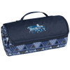 View Image 1 of 4 of Roll-Up Blanket - Canyon Pattern with Navy Flap