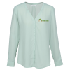 View Image 1 of 3 of Poly Crepe Button Down Blouse - Ladies'