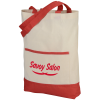 View Image 1 of 4 of Color Trim Cotton Sheeting Tote