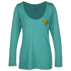 View Image 1 of 3 of Platinum Tri-Blend LS T-Shirt - Ladies' - Embroidered