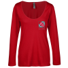 View Image 1 of 3 of Platinum CVC LS T-Shirt - Ladies' - Embroidered