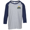 View Image 1 of 3 of Gildan Heavy Cotton 3/4 Sleeve Raglan T-Shirt - Youth - Embroidered