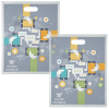 View Image 1 of 1 of Full Color Die Cut Handle Plastic Bag - 15" x 12" - Clear - 2 Side Imprint