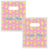 View Image 1 of 1 of Recyclable Full Color Die Cut Handle Plastic Bag - 9" x 7-1/2" - Clear - 2 Side Imprint