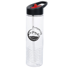 View Image 1 of 3 of Clear Impact Twist Water Bottle with Two-Tone Flip Straw Lid - 24 oz.